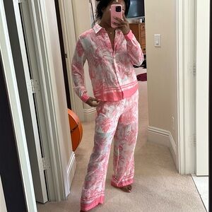 Tropical print pants  set